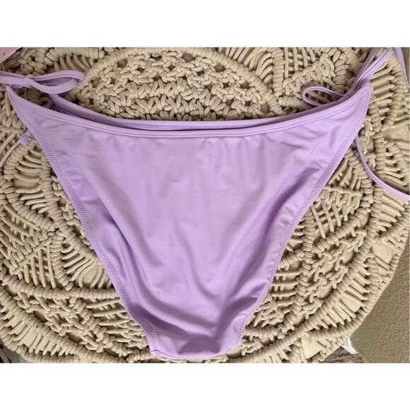 Wild Fable Purple Lavender Low Rise High Cut Cheeky Swim Bikini Bottoms Large - Picture 5 of 5